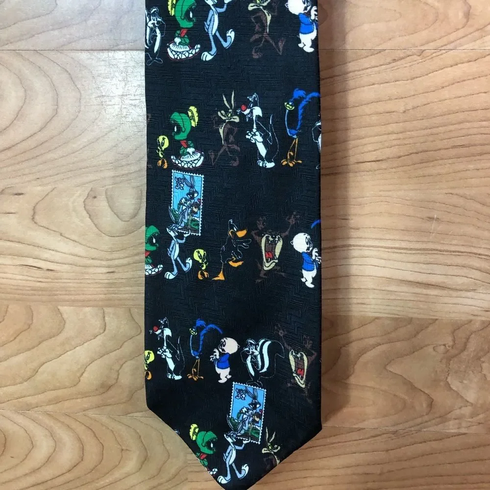 Vintage Looney Tunes Stamp Collection 1997 Tie USPS New Without Tags